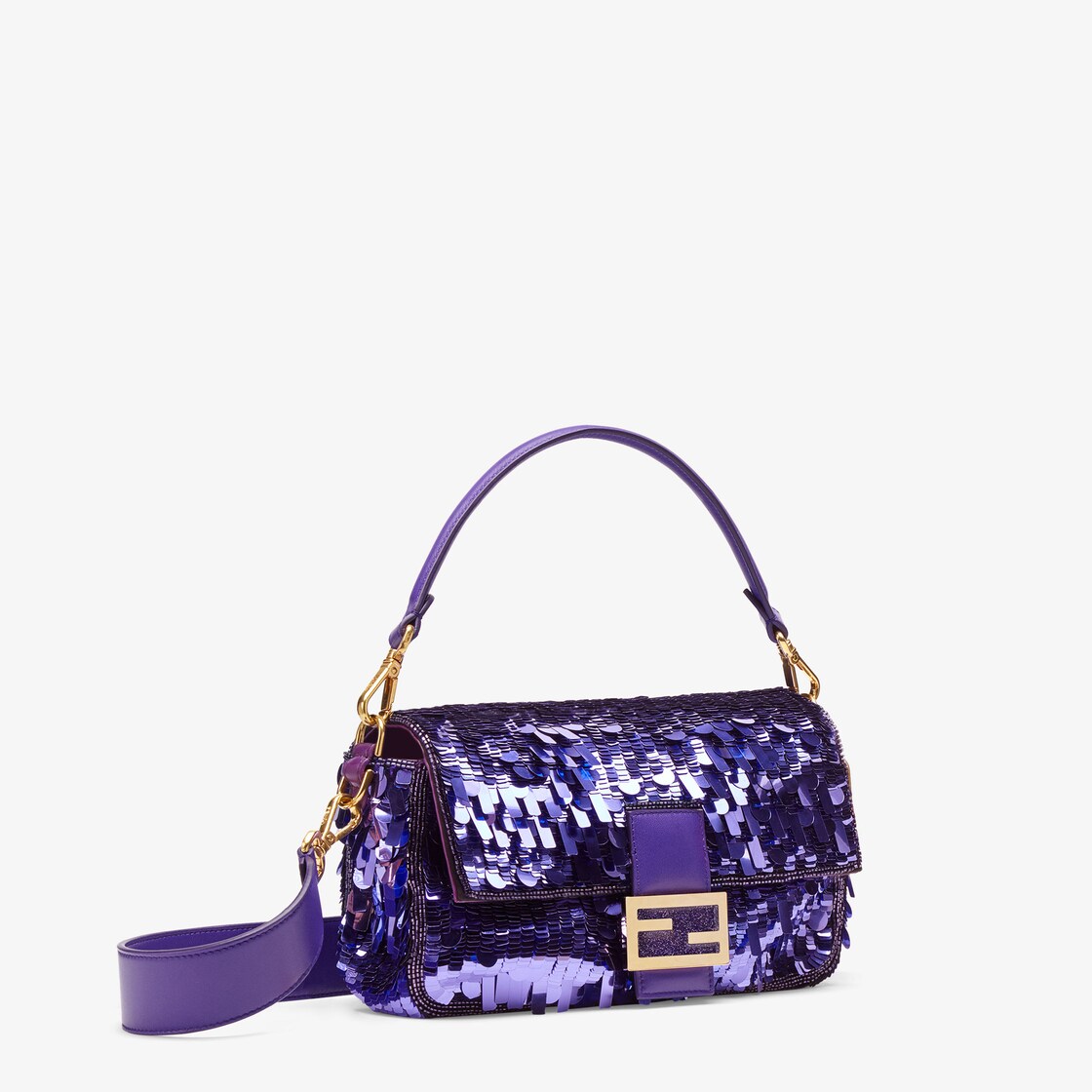 Fendi mini lilac sequin baguette from 2022