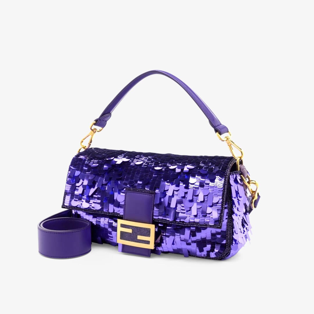 Baguette - Purple sequined bag | Fendi