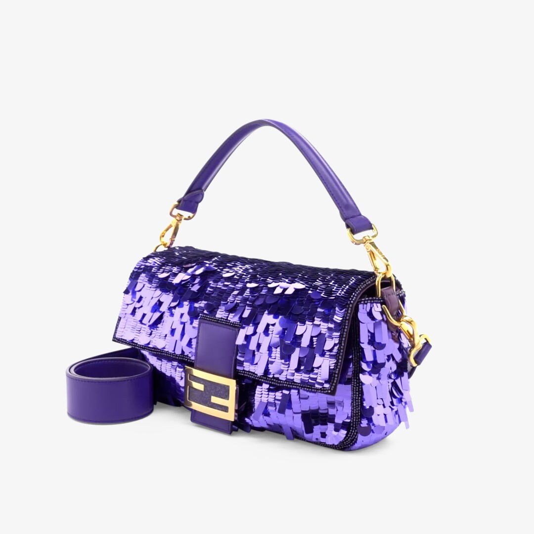 Fendi baguette 2025 purple sequin