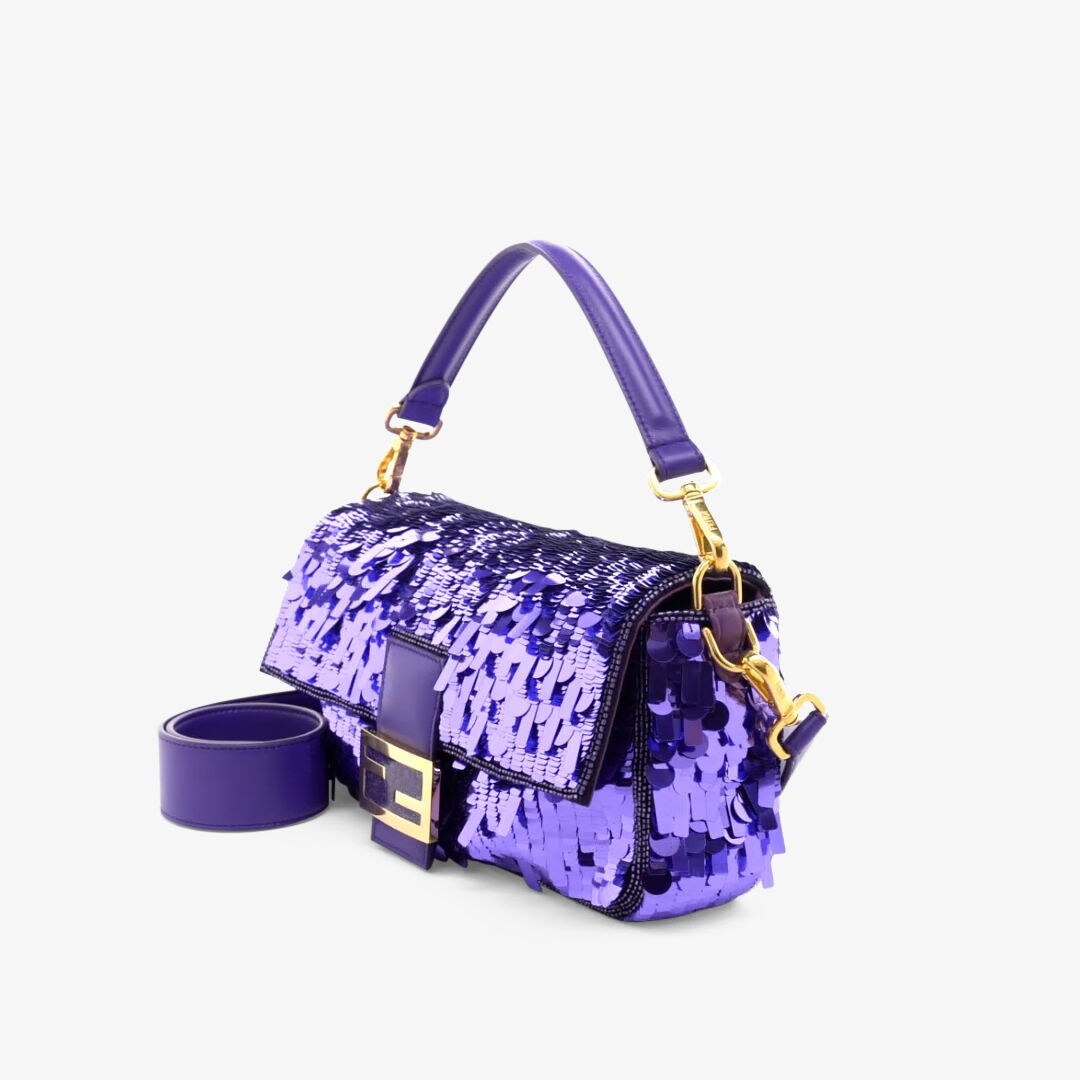 Baguette Purple sequined bag Fendi