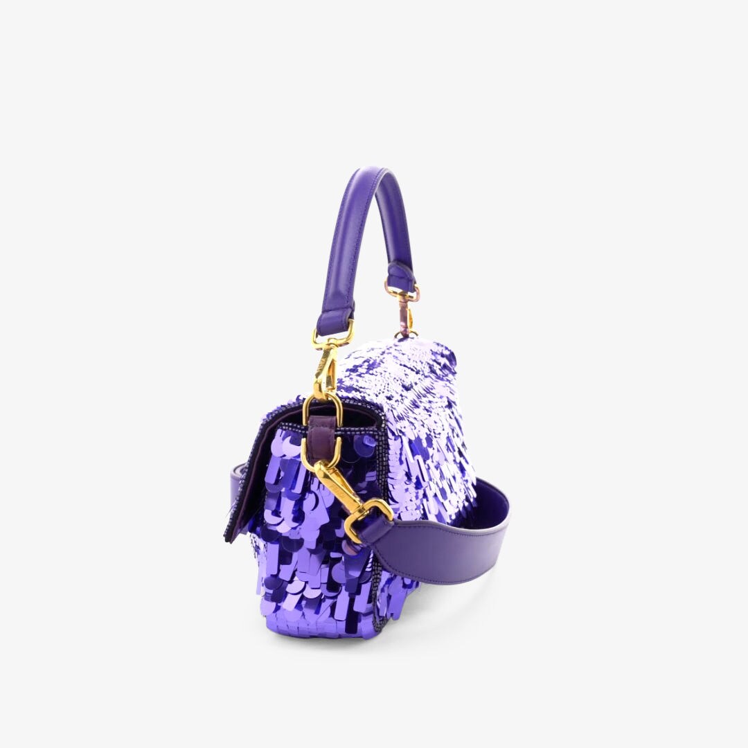 Fendi baguette best sale purple sequin