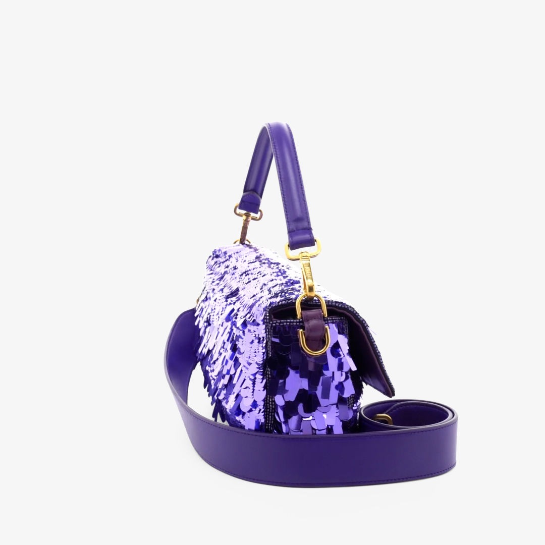 purple sequin baguette fendi