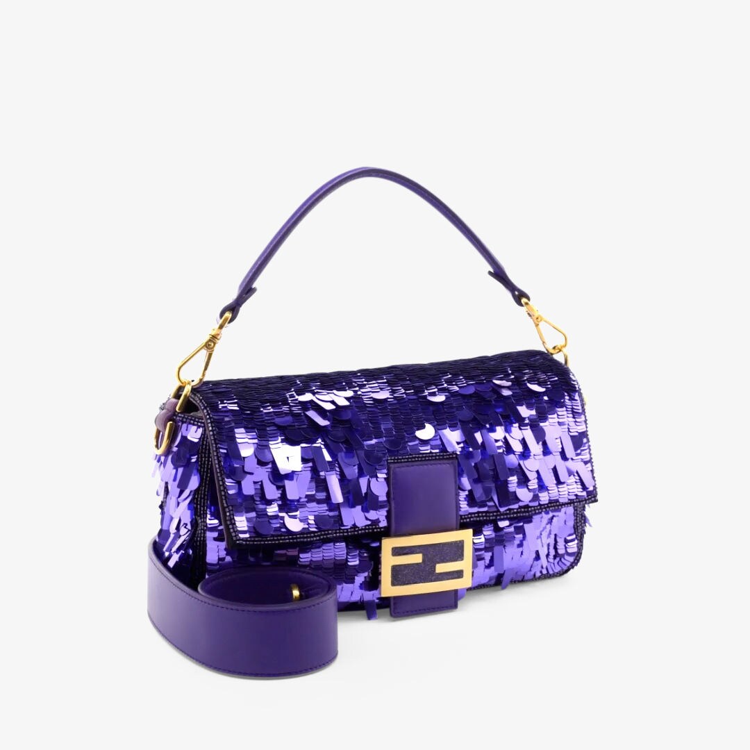 Baguette - Purple sequined bag | Fendi