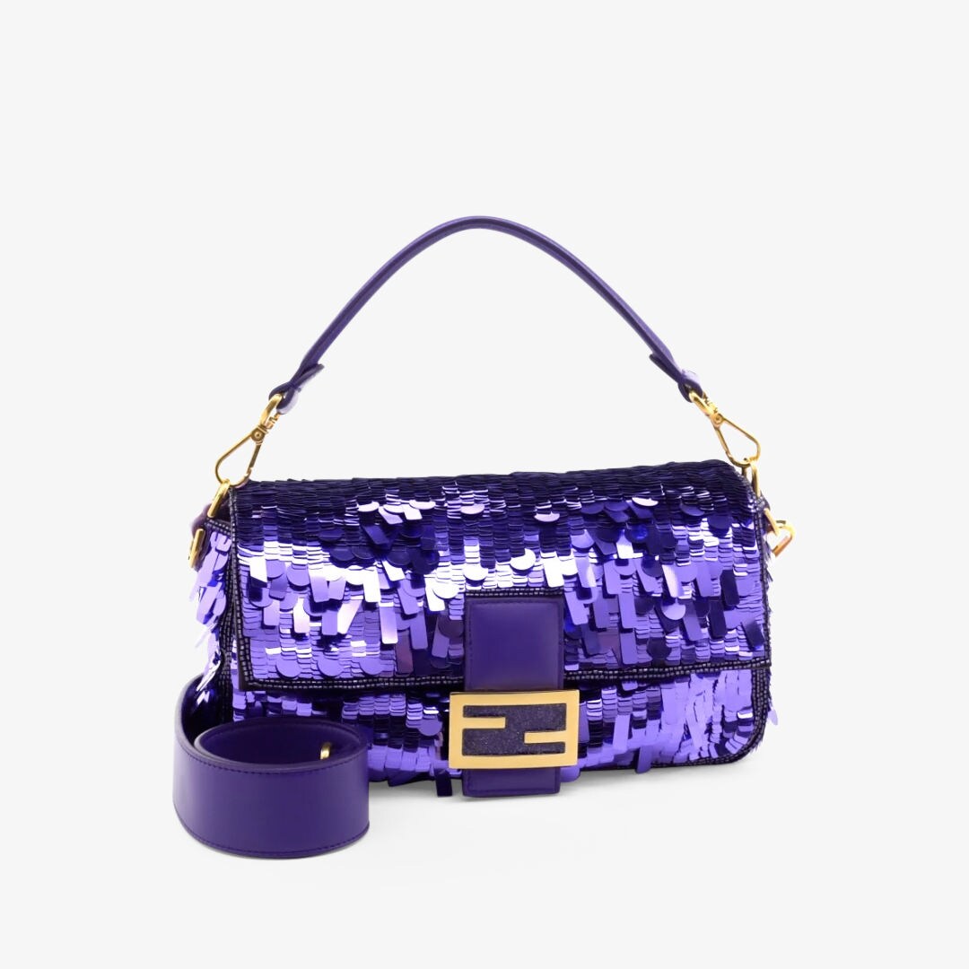 Baguette - Purple sequined bag | Fendi