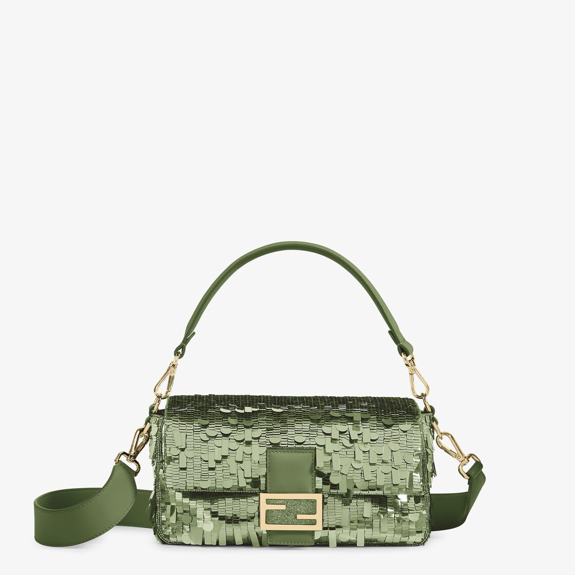 Baguette Sequins or crystals Green Fendi