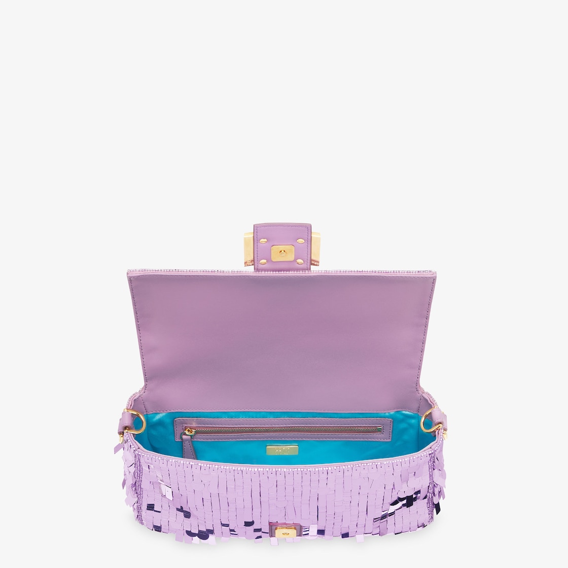 Baguette - Lilac sequin and leather bag