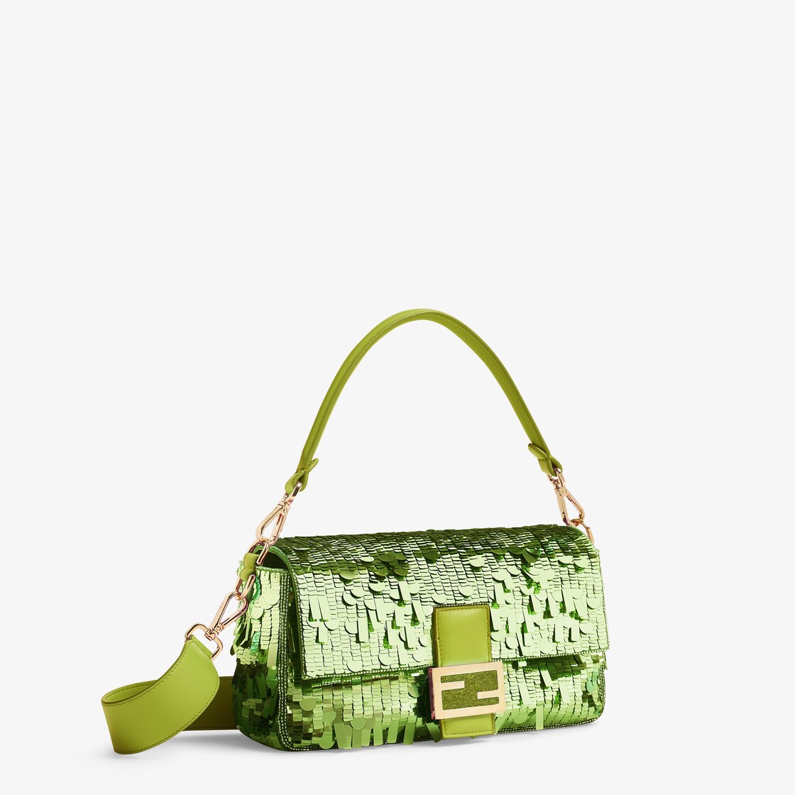 Fendi 1990s Green Sequin Baguette Bag