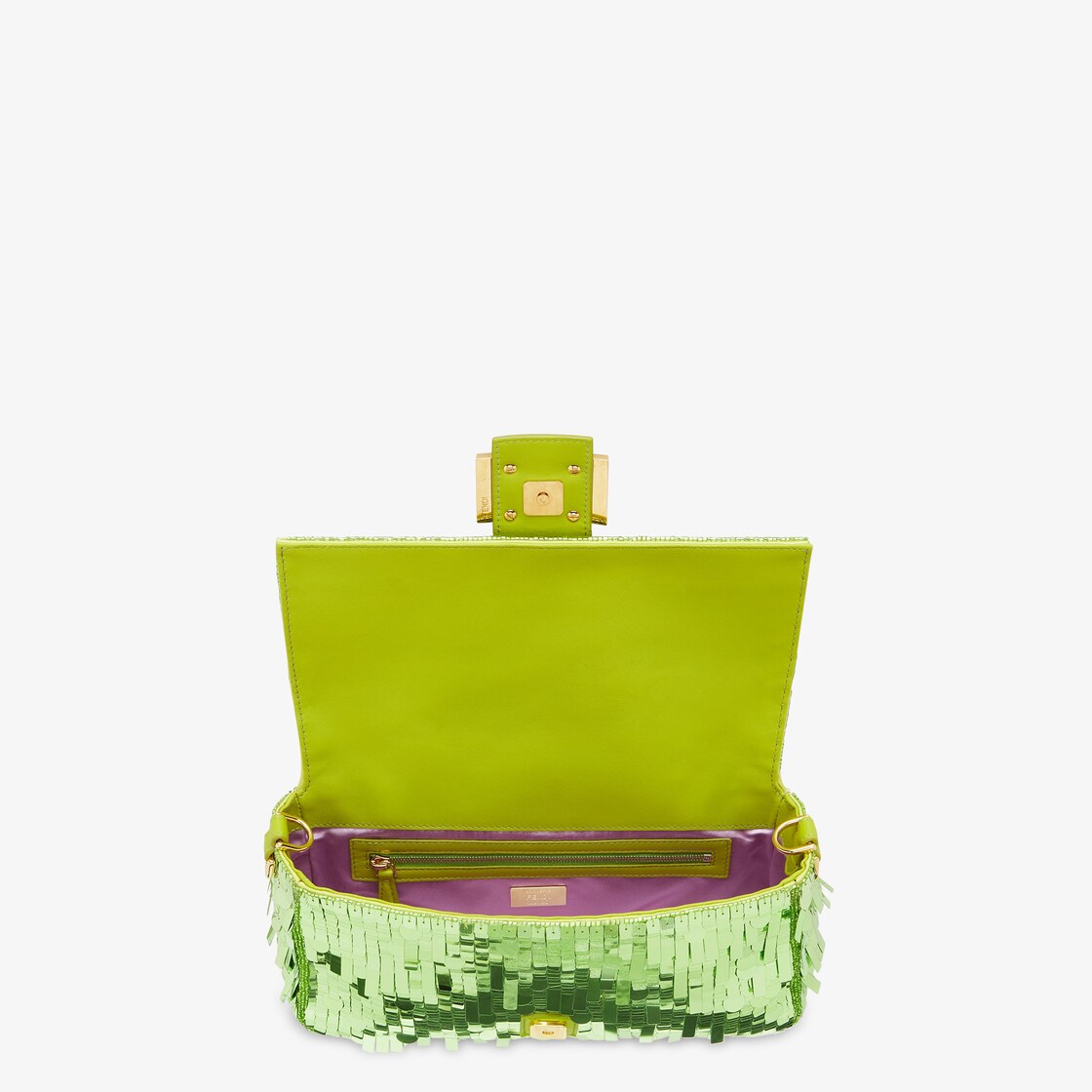 Fendi, Bags, Fendi Green Sequined Baguette Wsnake Buckle