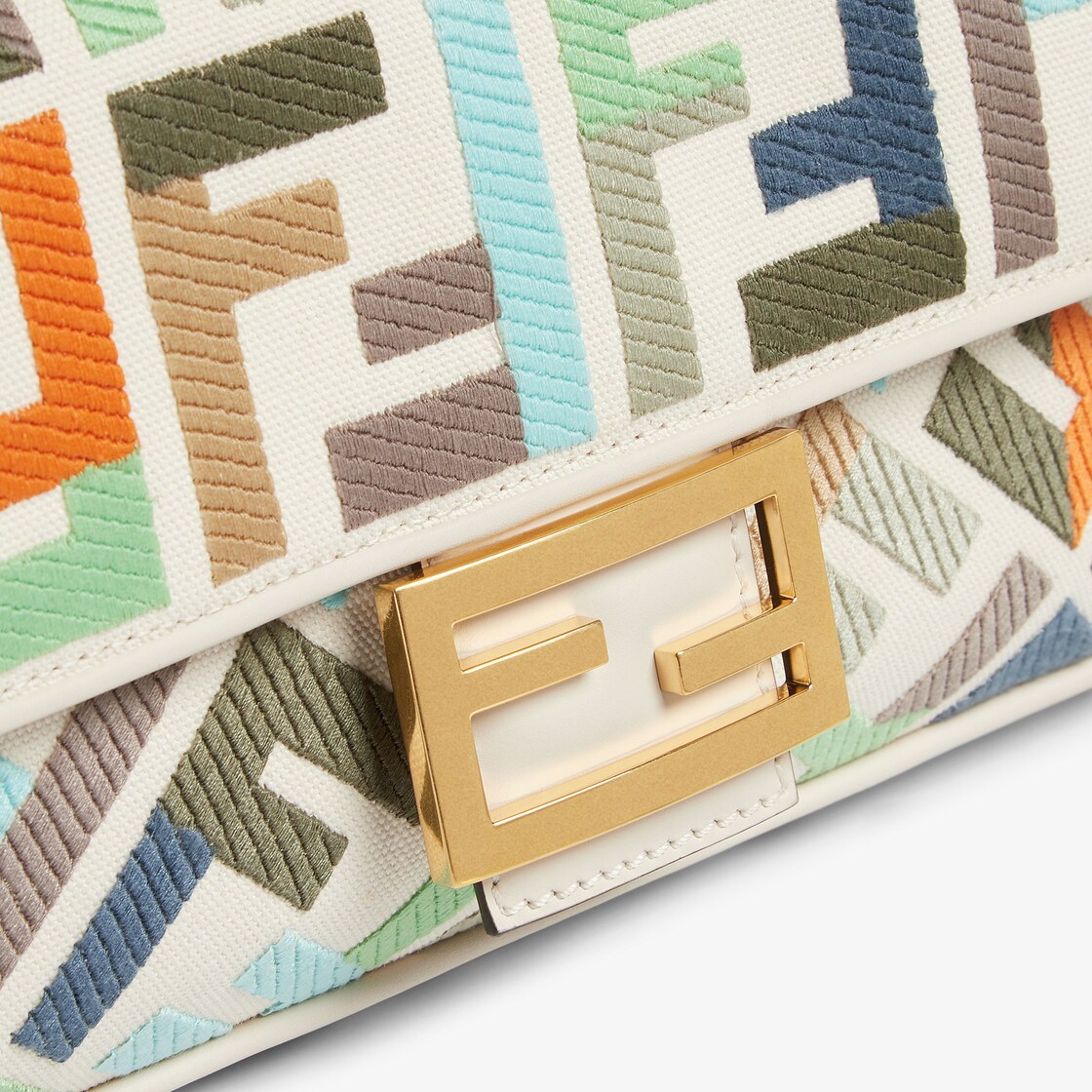 Fendi Baguette Bag In FF Motif Canvas Multicolor