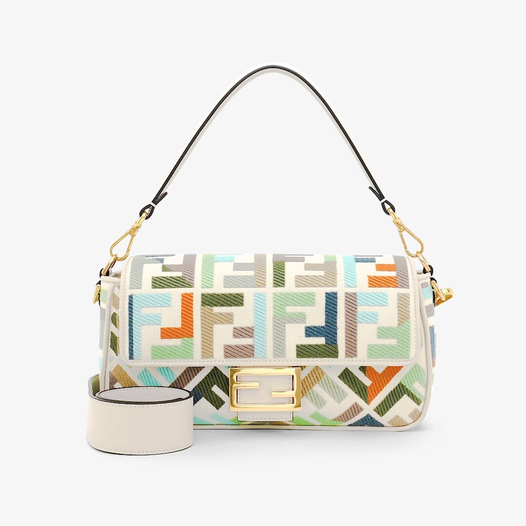 fendi baguette multicolor ff canvas bag