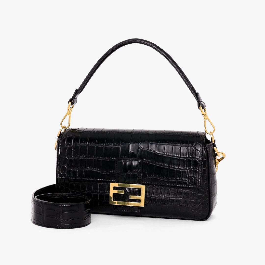 Croc effect best sale baguette bag