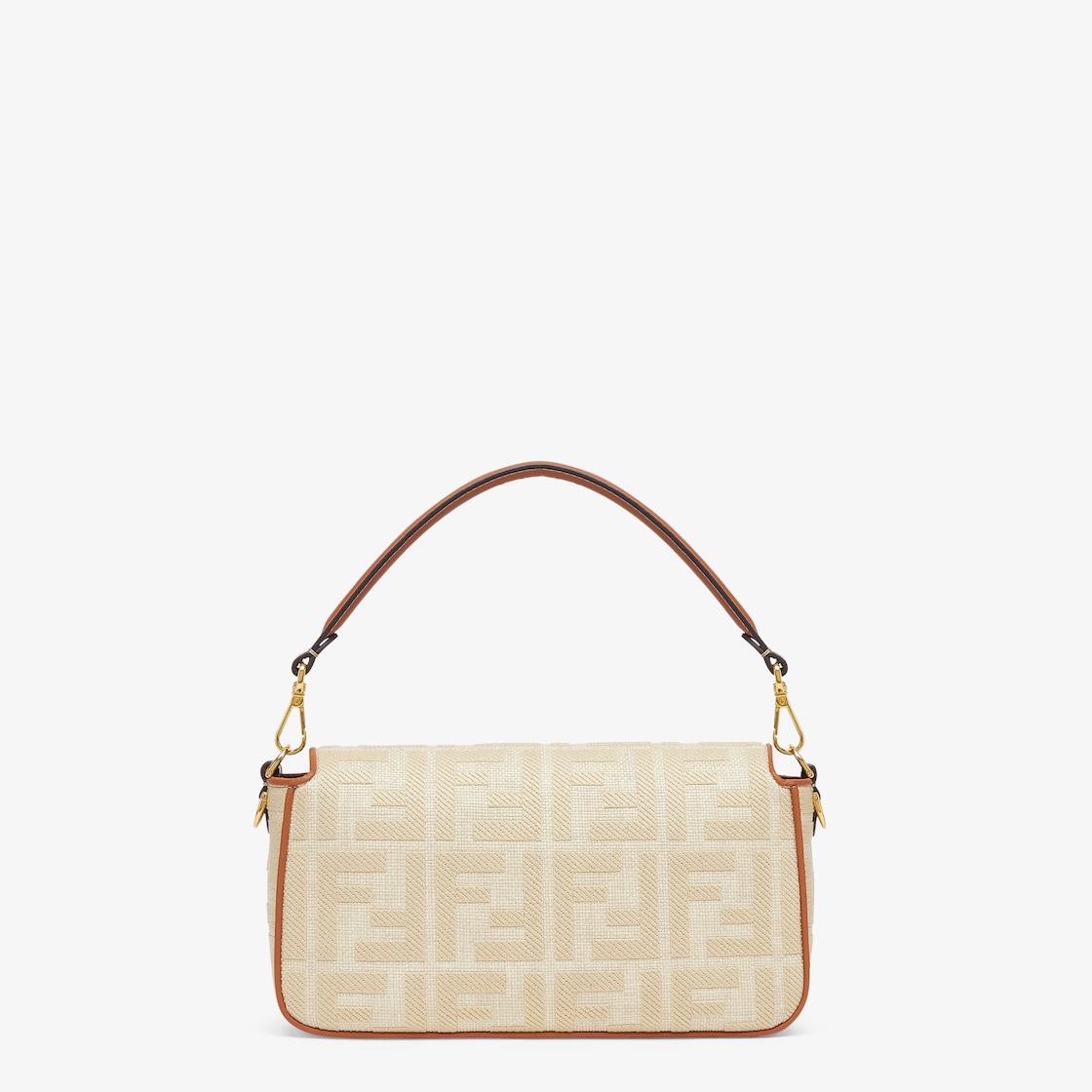 FENDI: Baguette raffia and leather bag - Natural  Fendi shoulder bag  8BR600AP4M online at