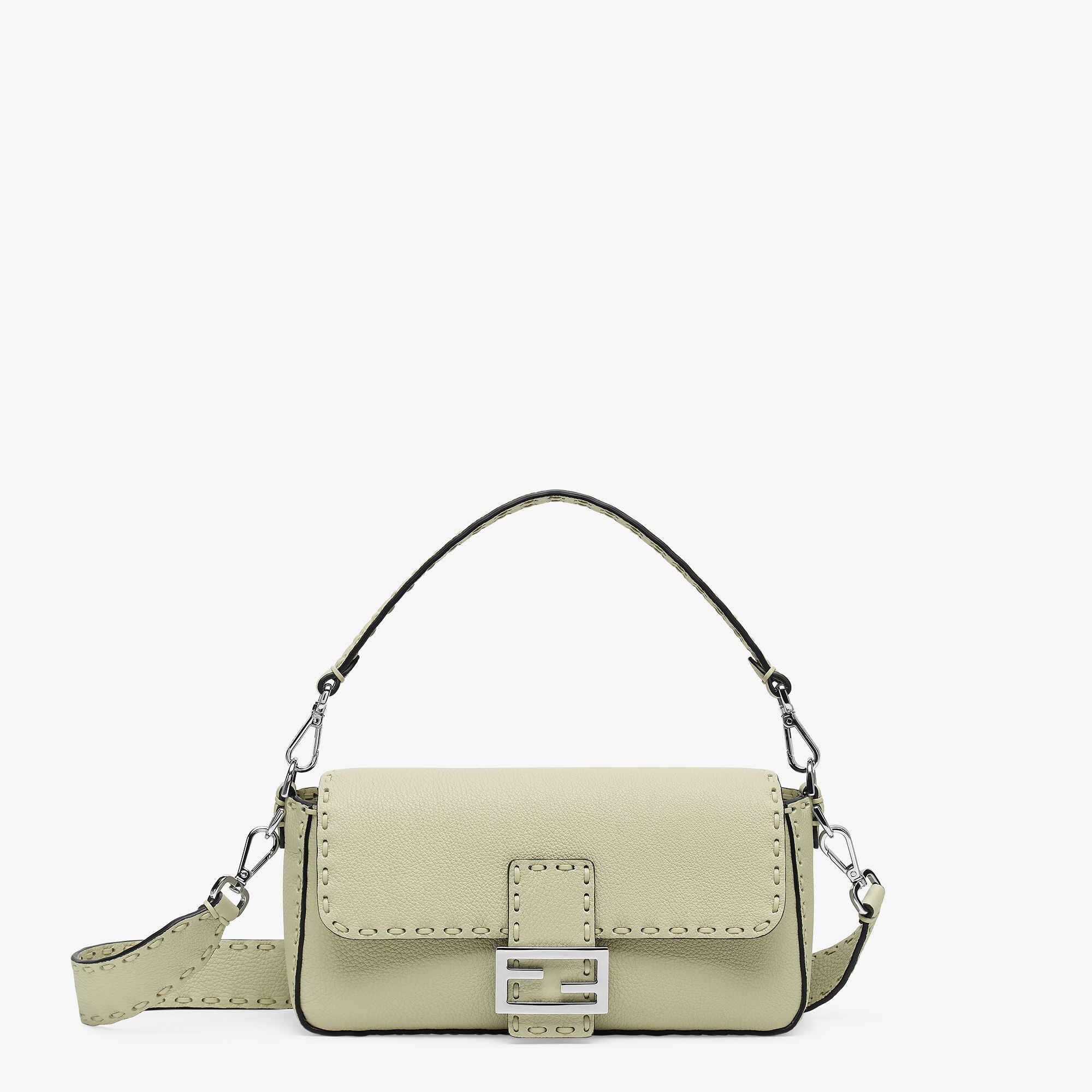 【FENDI】バゲット ベージュ イエロー ペカンストライプ カーフ バゲット レザー イエロー | Fendi