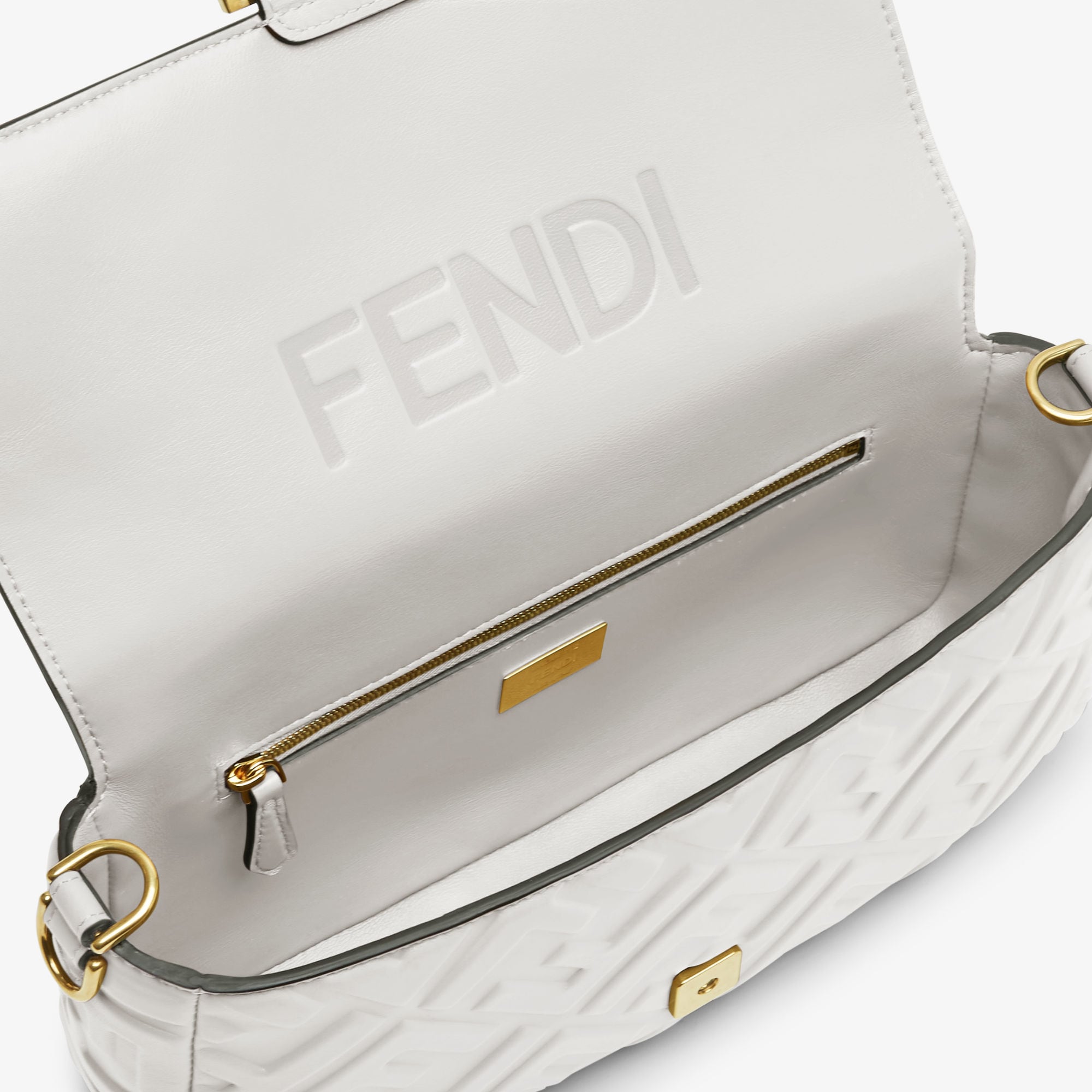 Baguette Leather White Fendi