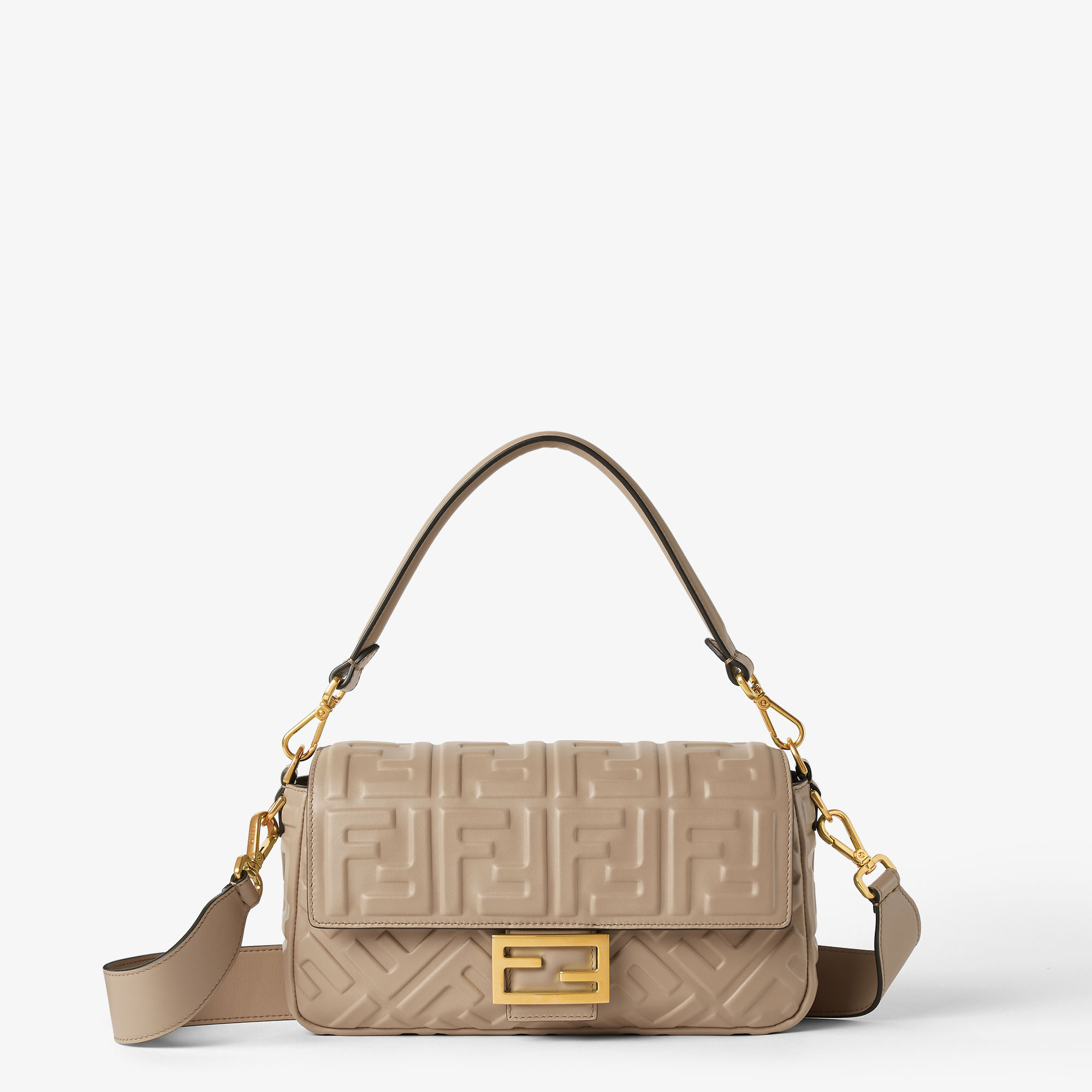 Baguette Dove gray leather bag