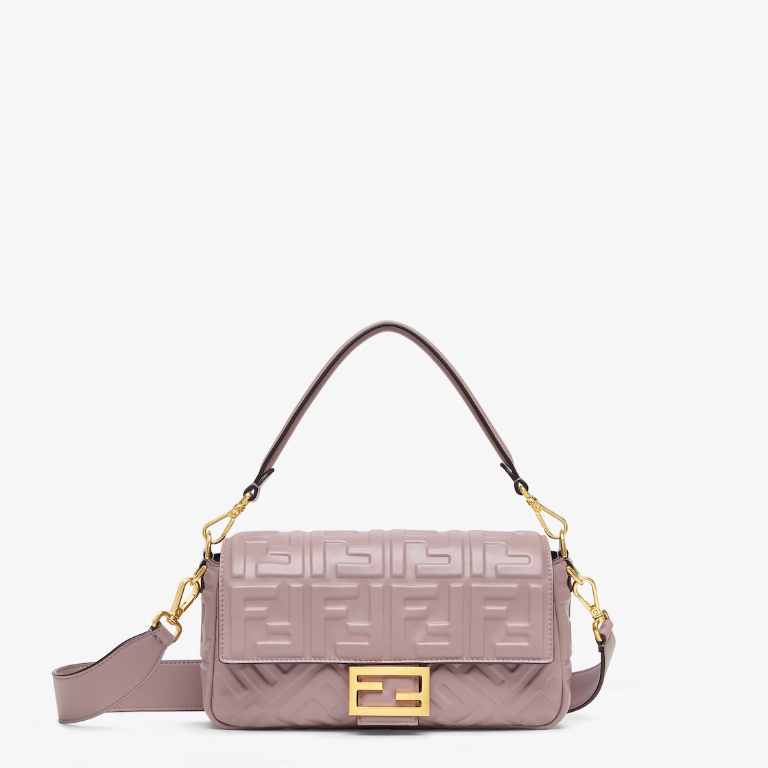 Baguette Mauve pink leather bag Fendi