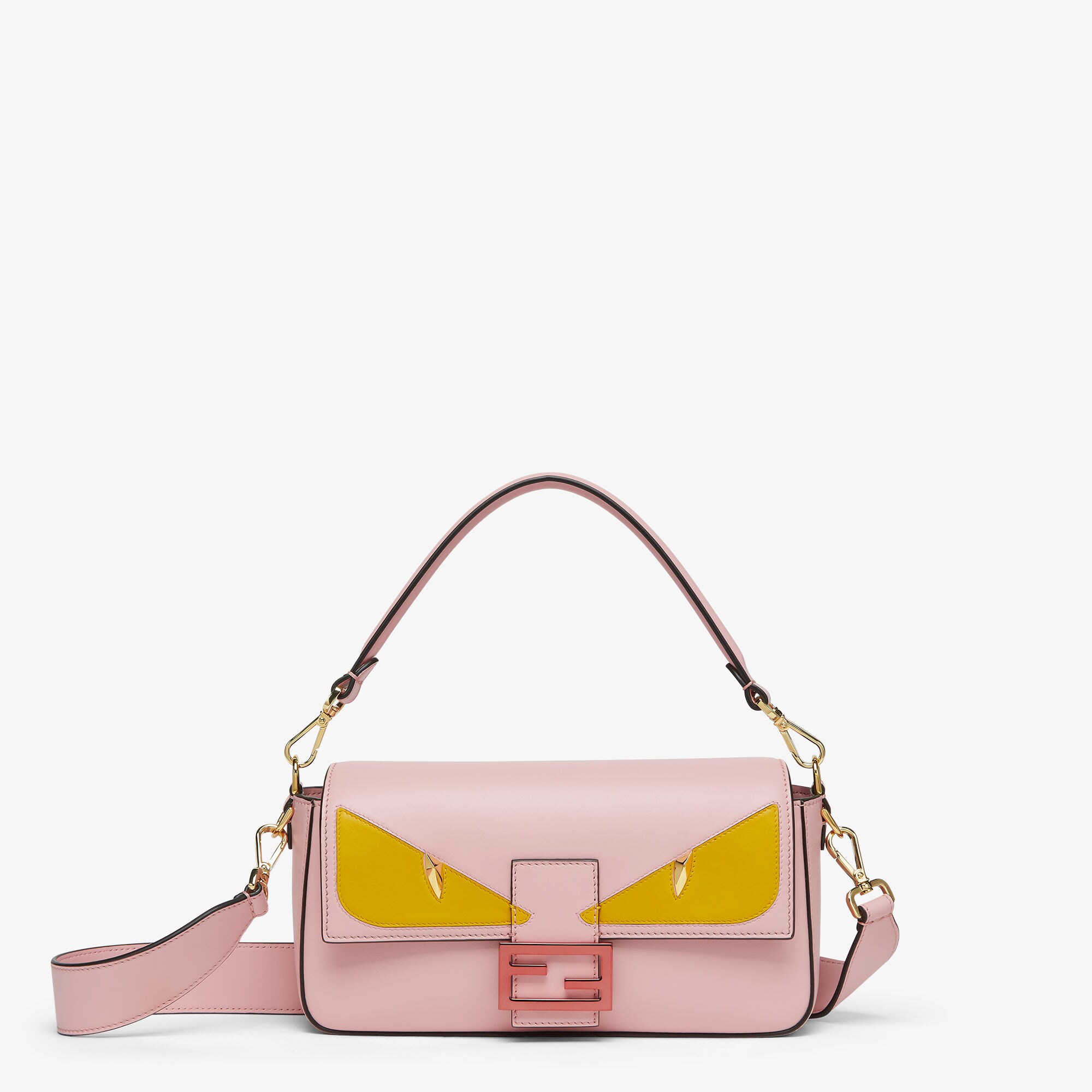【FENDI】 pale pink leather mamma baguetta （関税送料込） FENDI Mamma Baguette Shoulder Bag Leather Pink Auth 49784