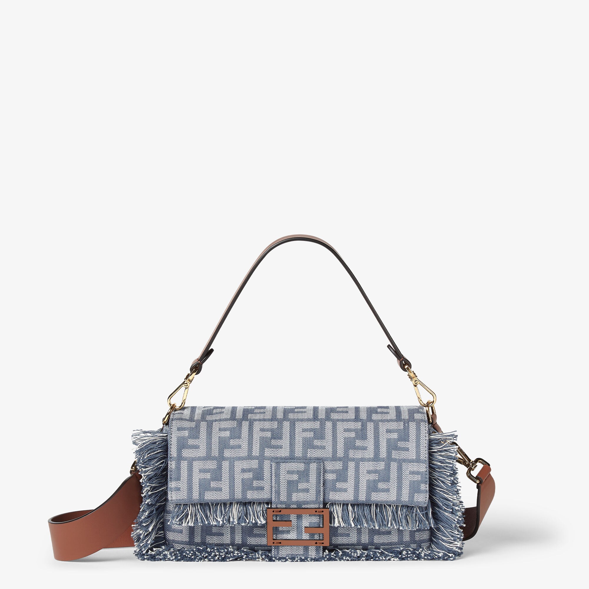 【FENDI】バゲット ミニ バッグ ブルー キャンバス FF ブルー フェンディ バッグ 新作 2024 モン トレゾール ブルーFF
