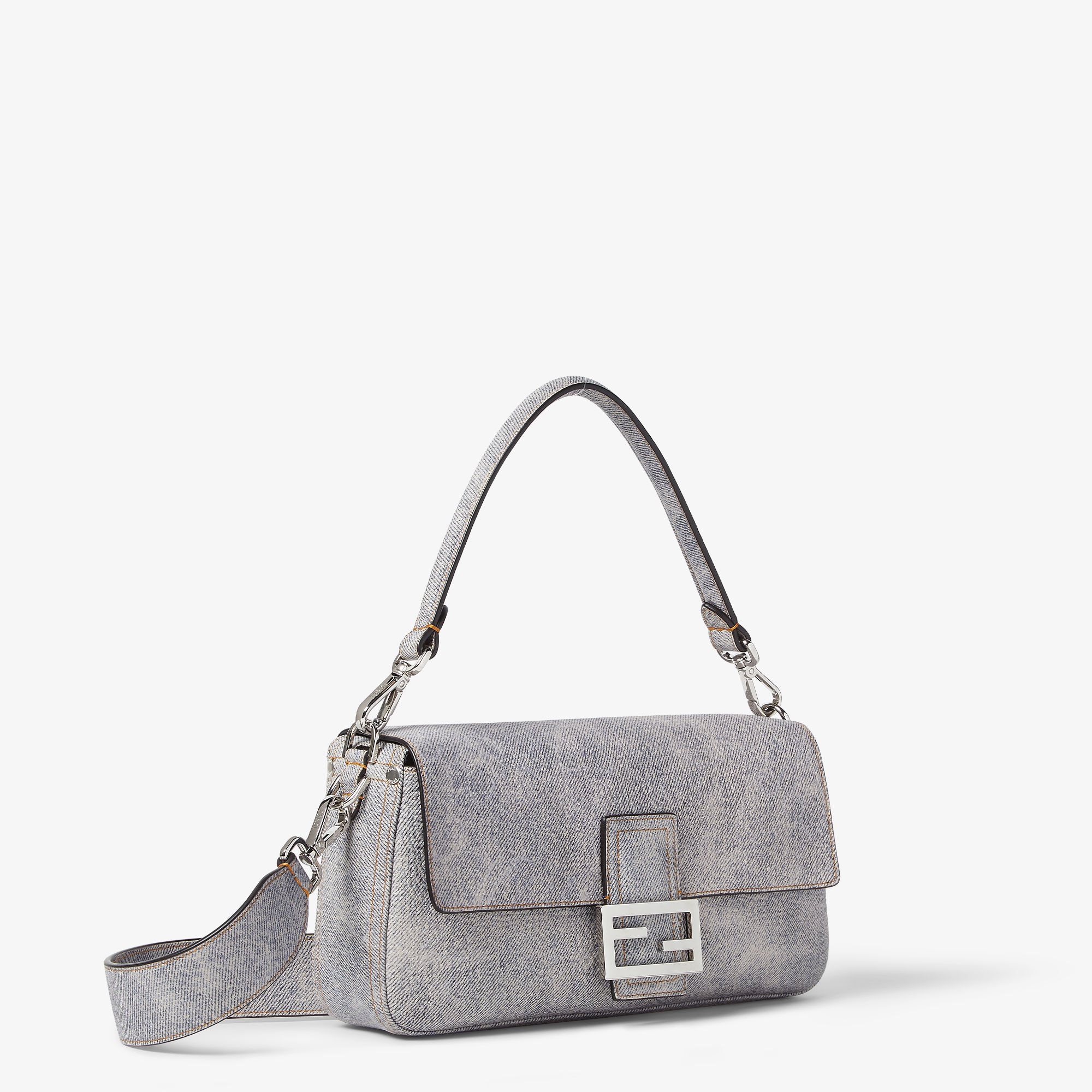 Baguette Cuoio Romano leather Gray | Fendi
