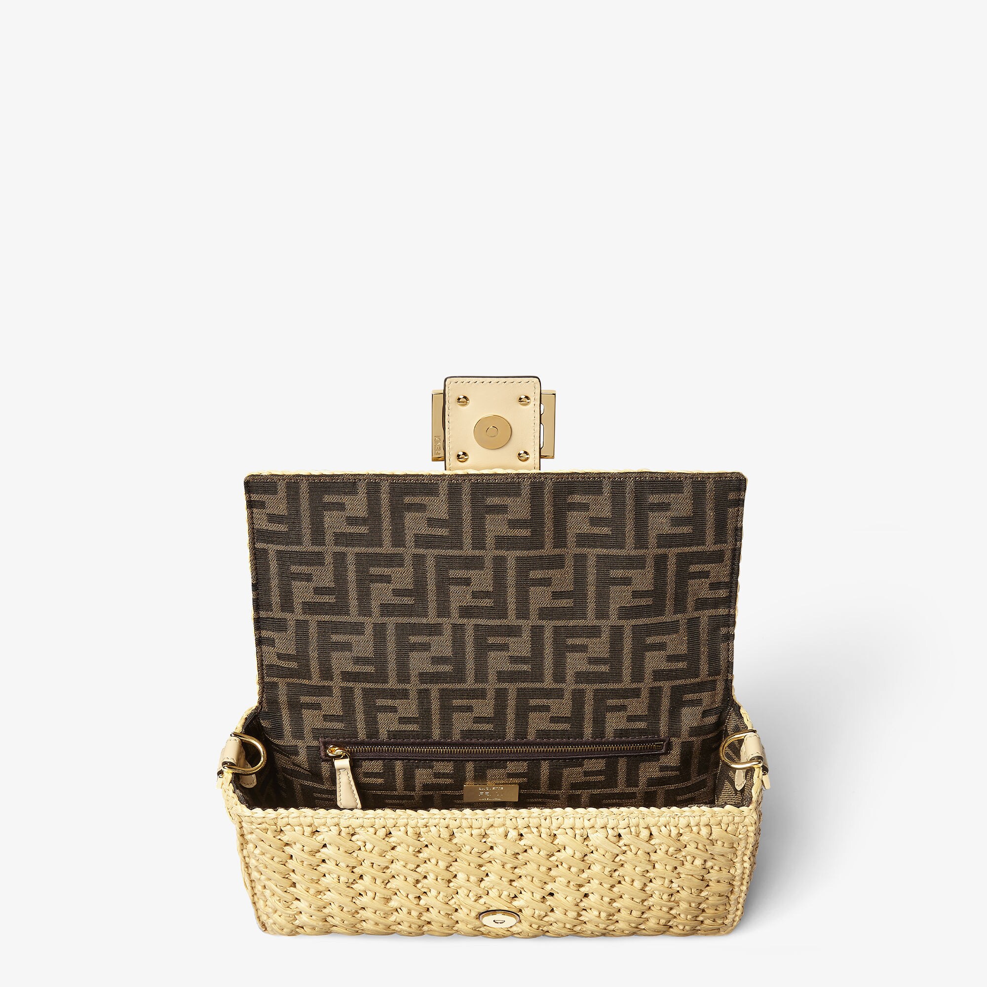 国内発送【FENDI】バゲット ベージュ ビスコース クロシェバッグ バゲット ファブリック ベージュ | Fendi