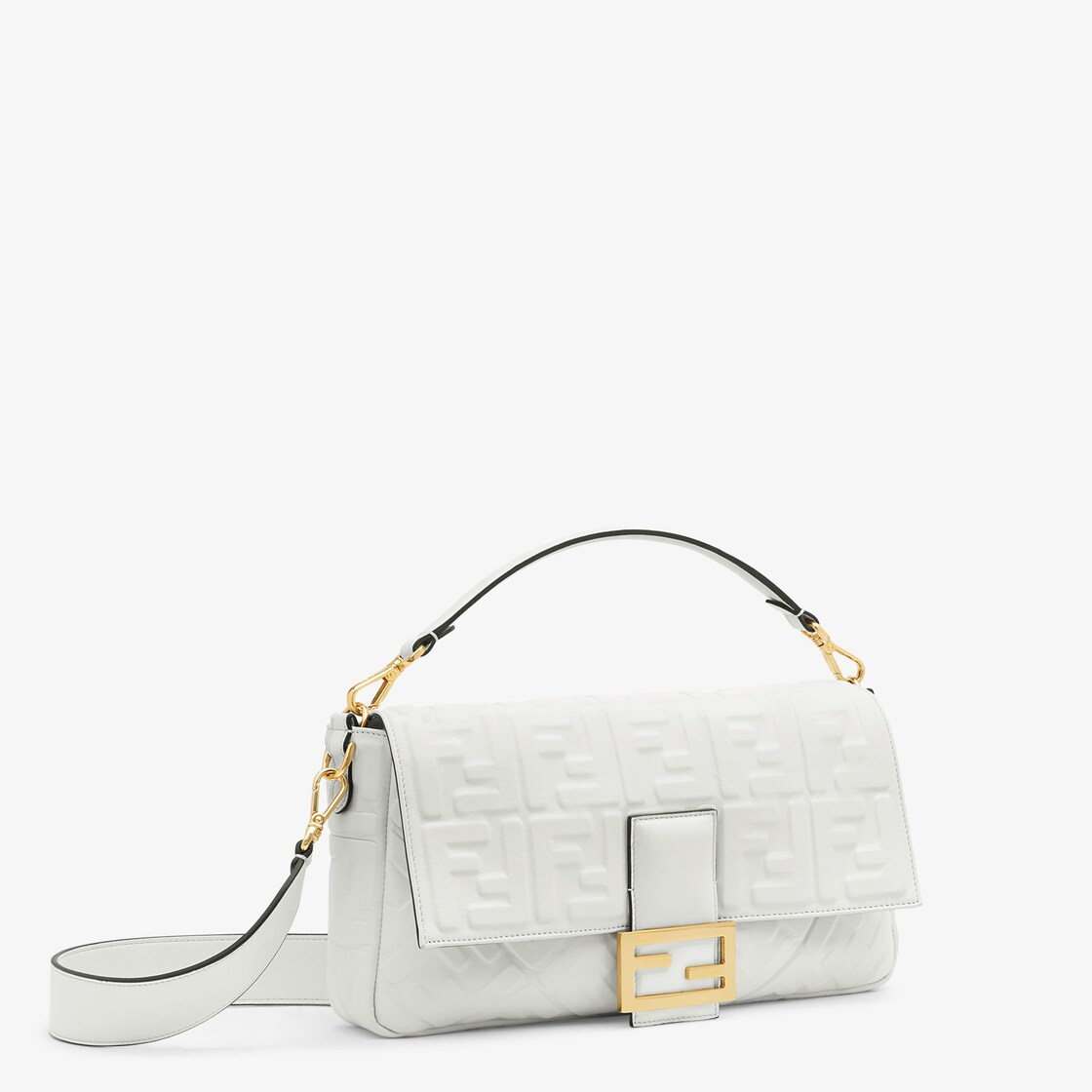 Fendi Baguette Printed Bag in White for Men