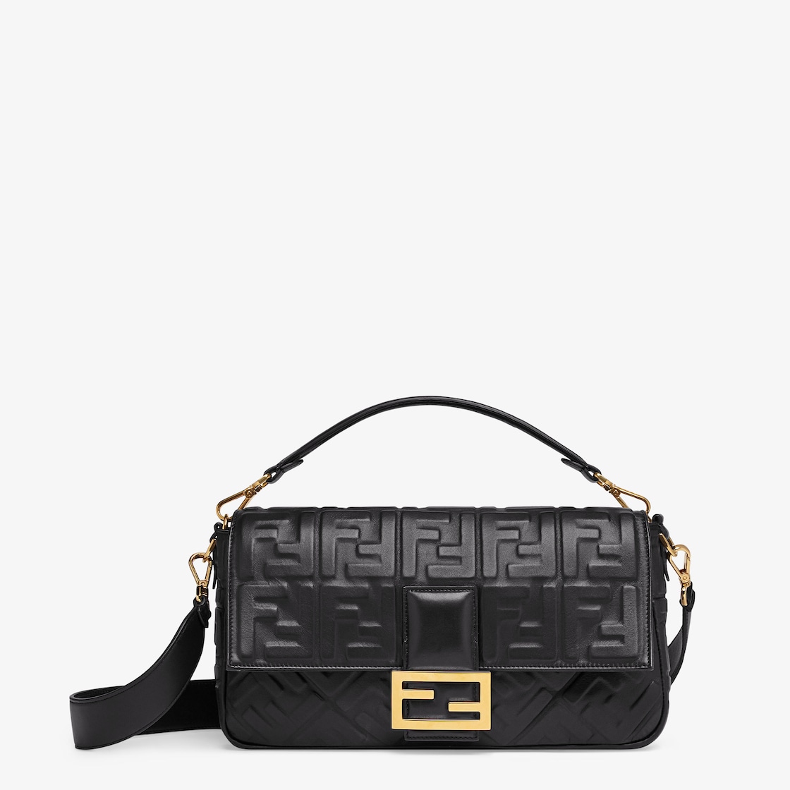 バゲット ラージ - ブラックレザー バッグ | Fendi