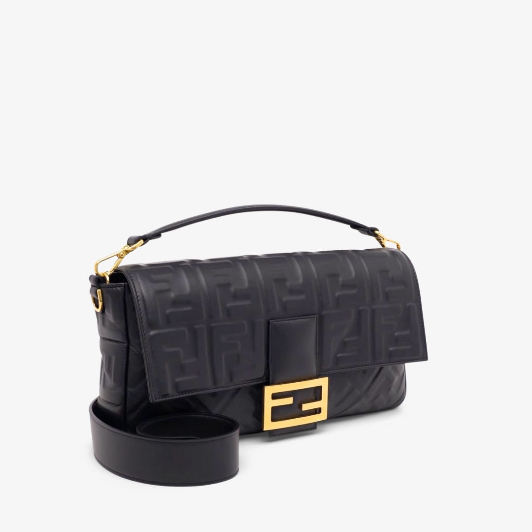 Fendi baguette store black leather