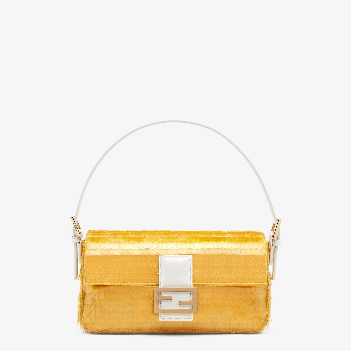 Baguette 1997 - Yellow satin bag with sequins | Fendi