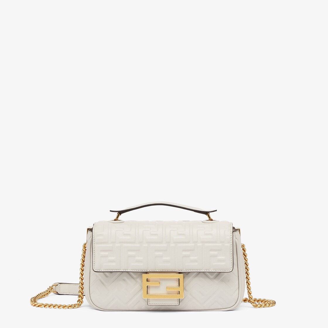 Fendi Baguette Nappa Leather Midi Chain Shoulder Bag