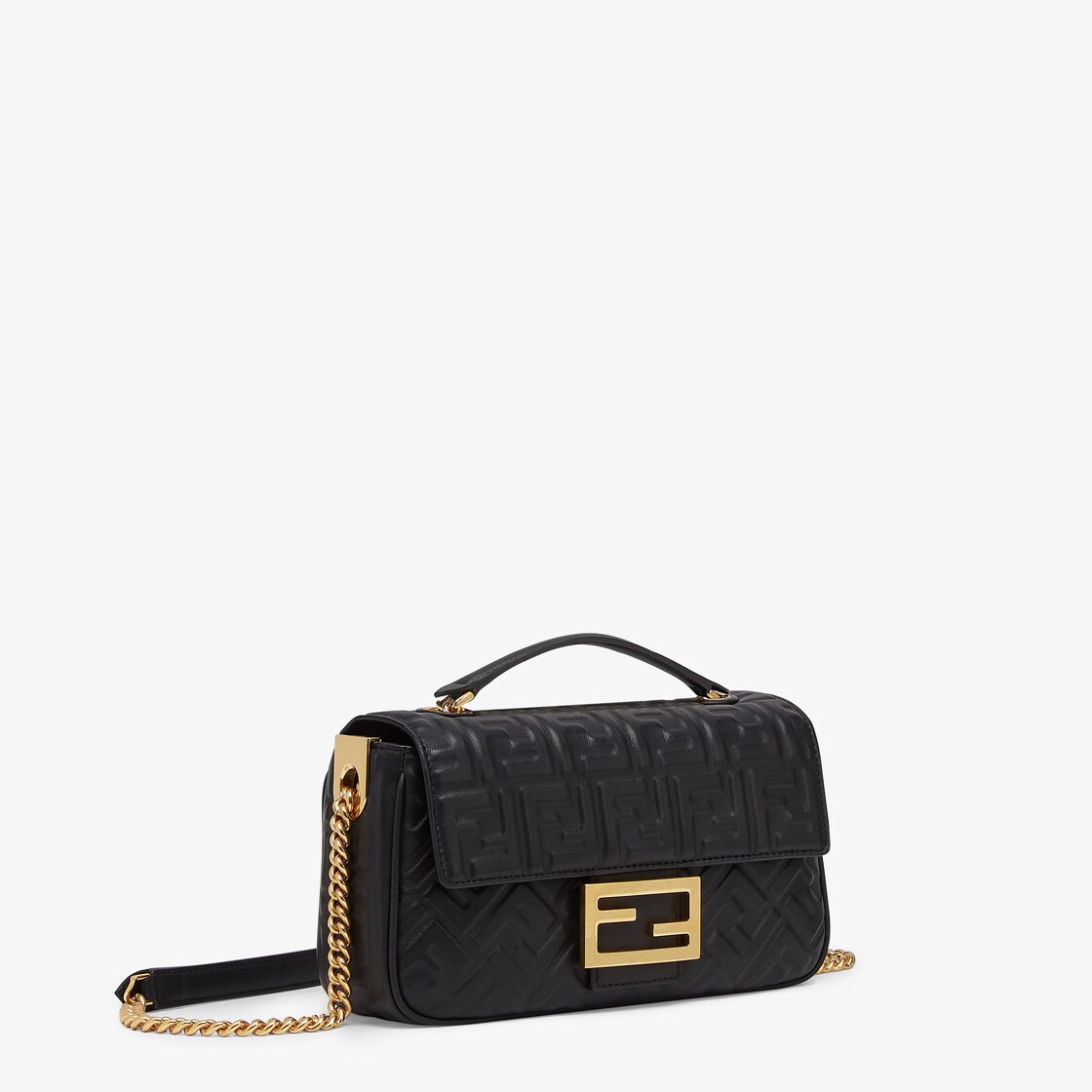 Fendi Baguette Bag In Fendi Roma Capsule Leather Black/White