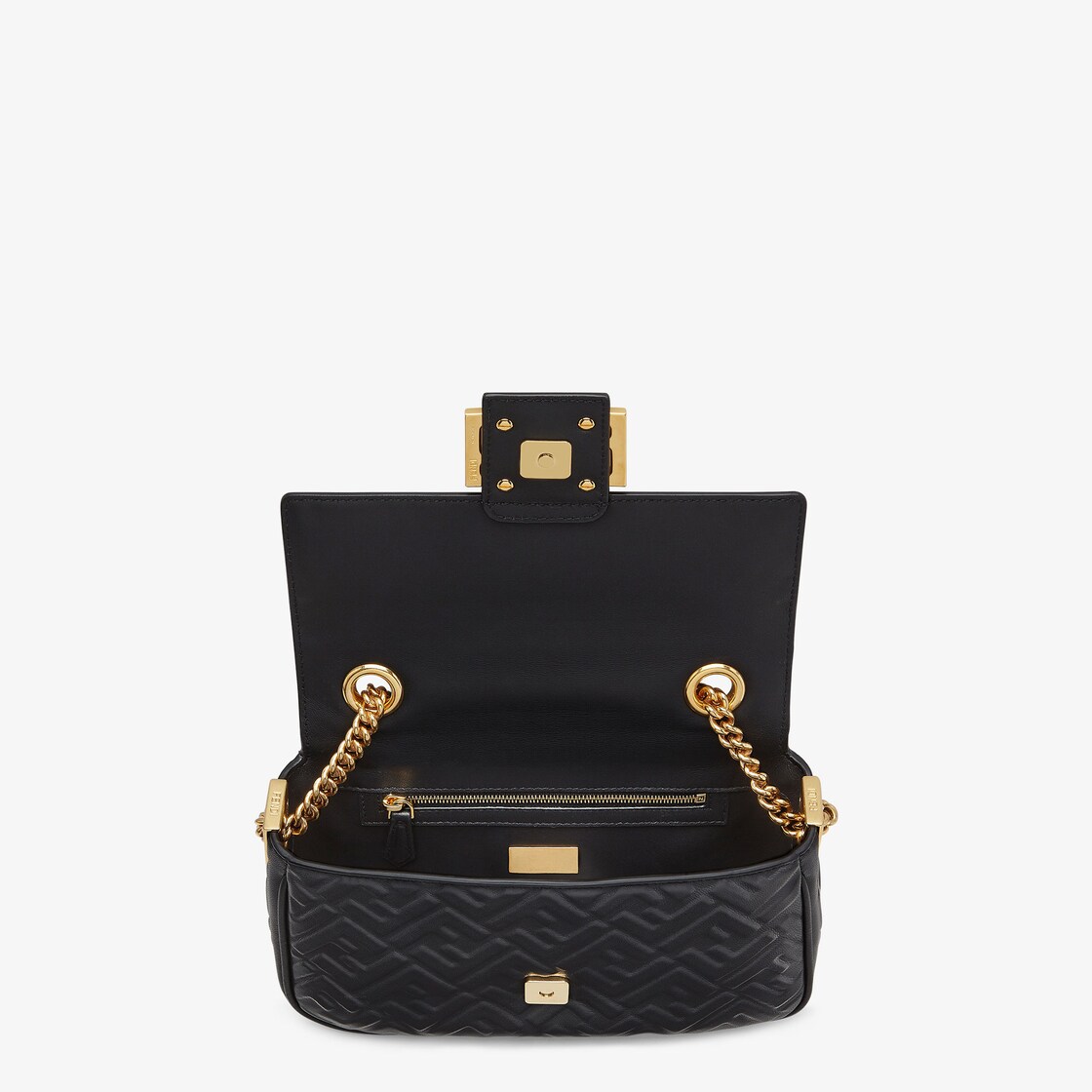 FENDI Baguette Chain Shoulder Bag Black Nappa Leather – COCOON