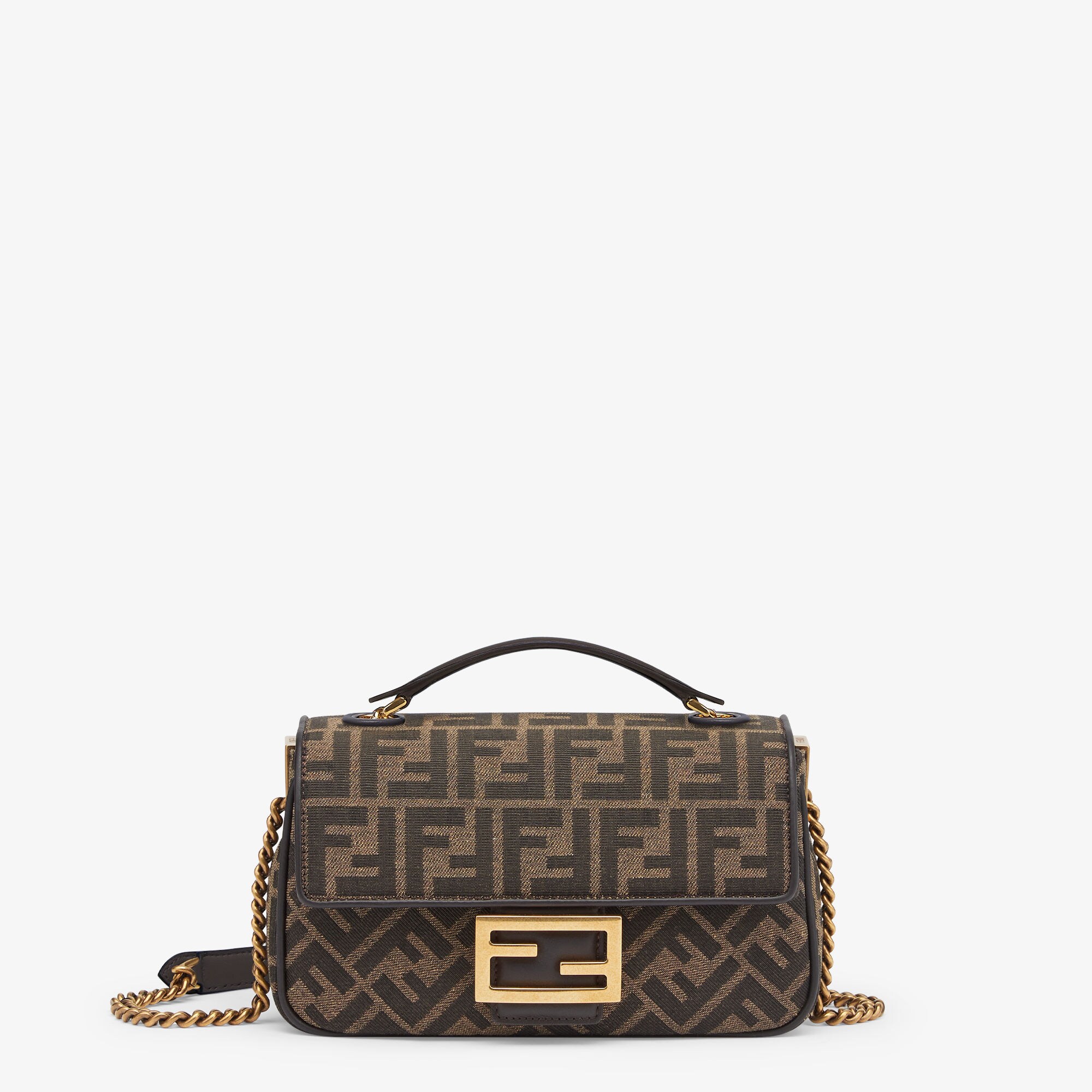 バゲット チェーン ミディ - ブラウンFFジャカードファブリック バッグ | Fendi