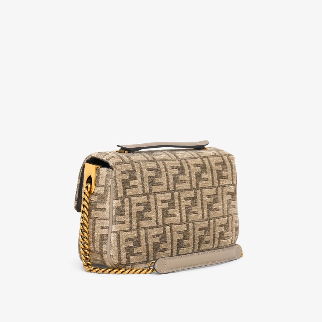 バゲット チェーン ミディ - ダブグレー タペストリーファブリック バッグ FFモチーフ | Fendi