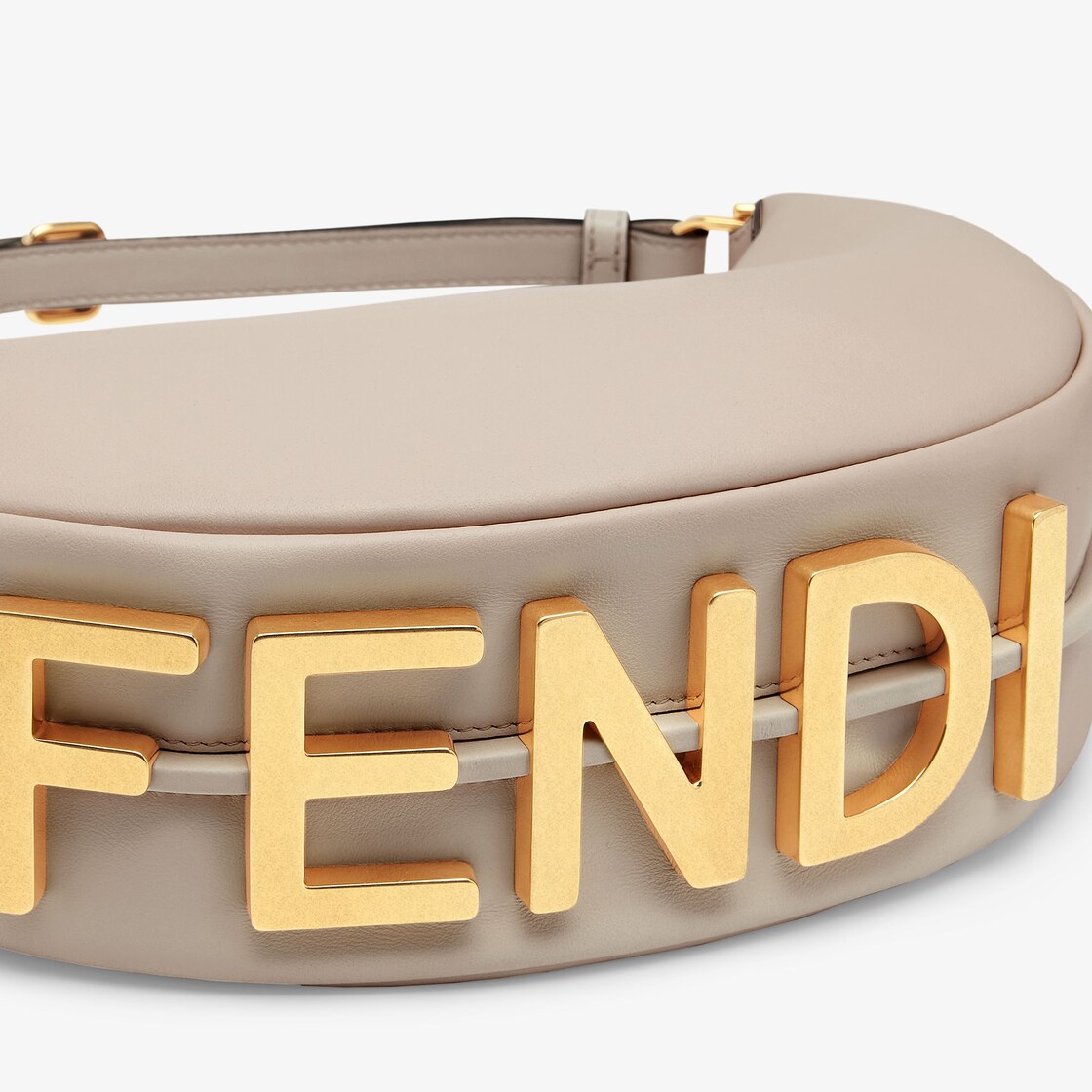 Fendigraphy Small Leather Tote Bag in Beige - Fendi