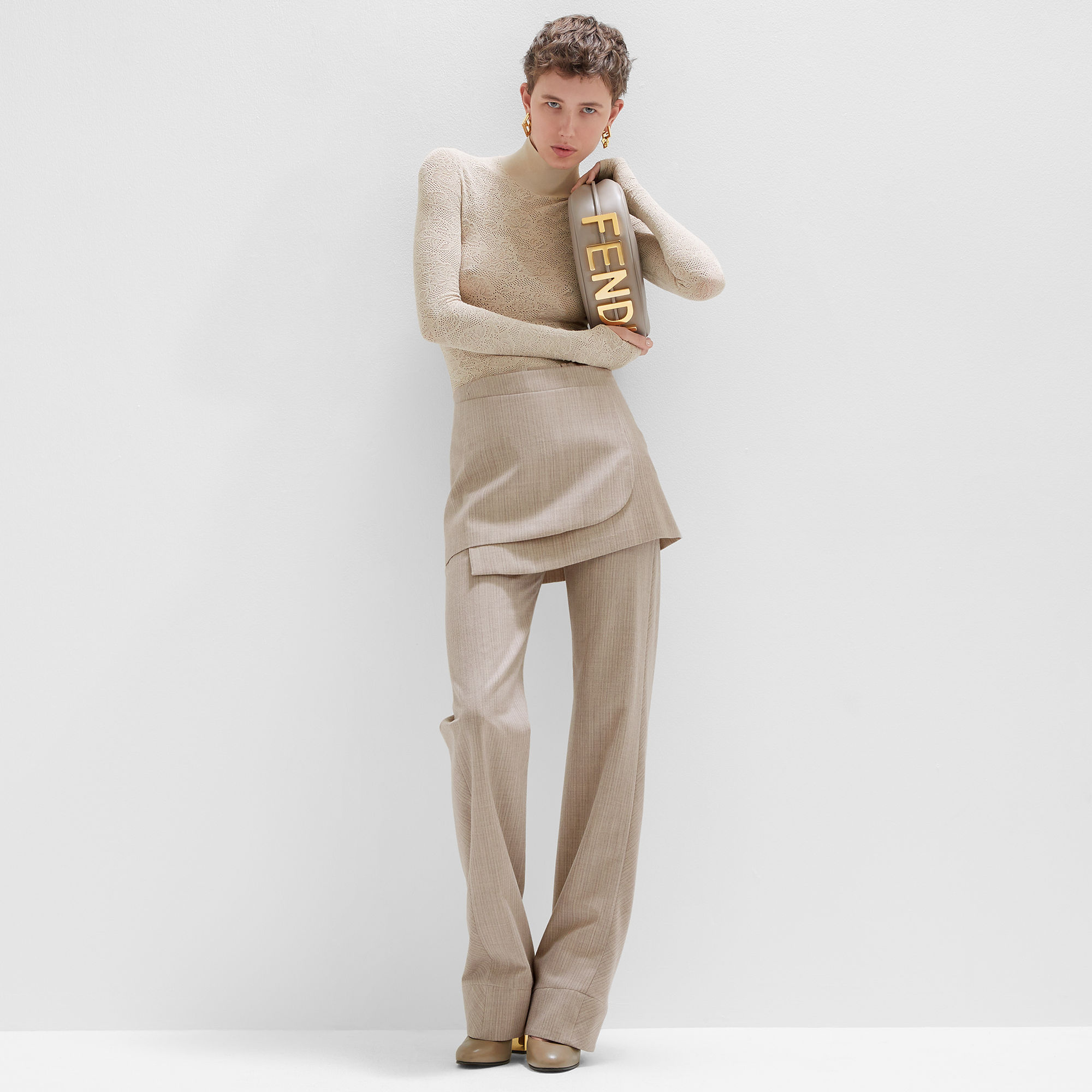 Fendigraphy Small Leather Gray | Fendi