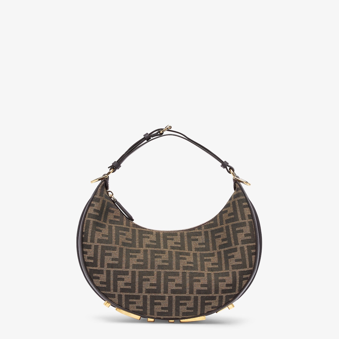 Fendigraphy Small - Brown FF fabric bag | Fendi