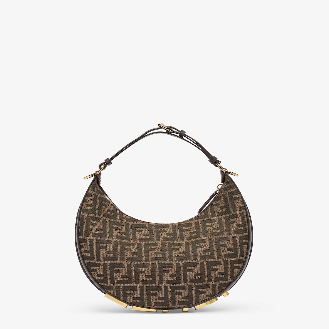 Fendi Small First Bag In FF Motif Fabric Brown