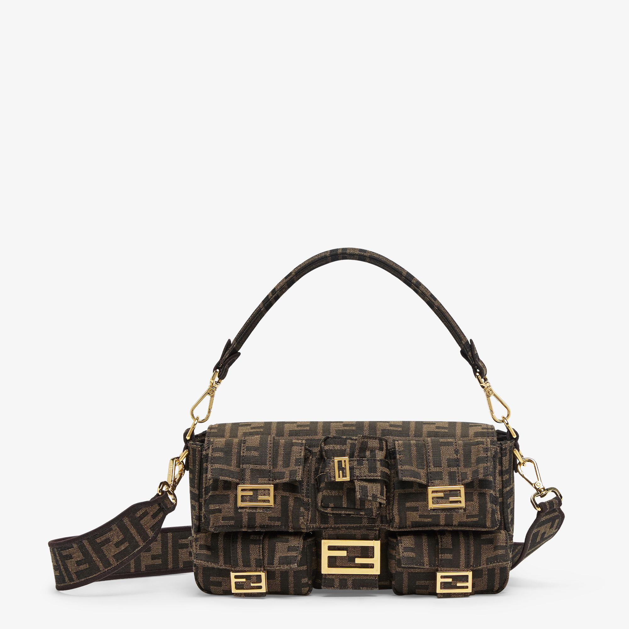 マルチポケット バゲット ファブリック ブラウン | Fendi マルチポケット バゲット ファブリック ブラウン | Fendi