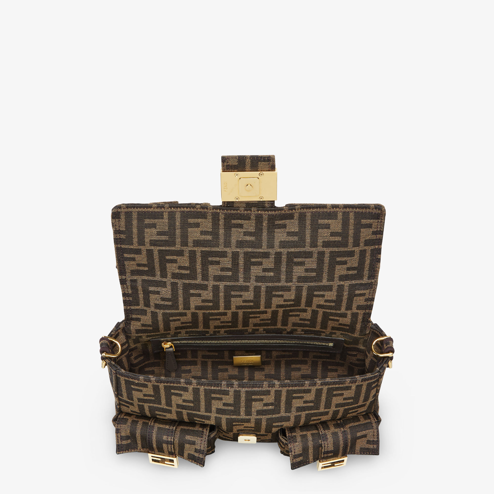 マルチポケット バゲット ファブリック ブラウン | Fendi マルチポケット バゲット ファブリック ブラウン | Fendi