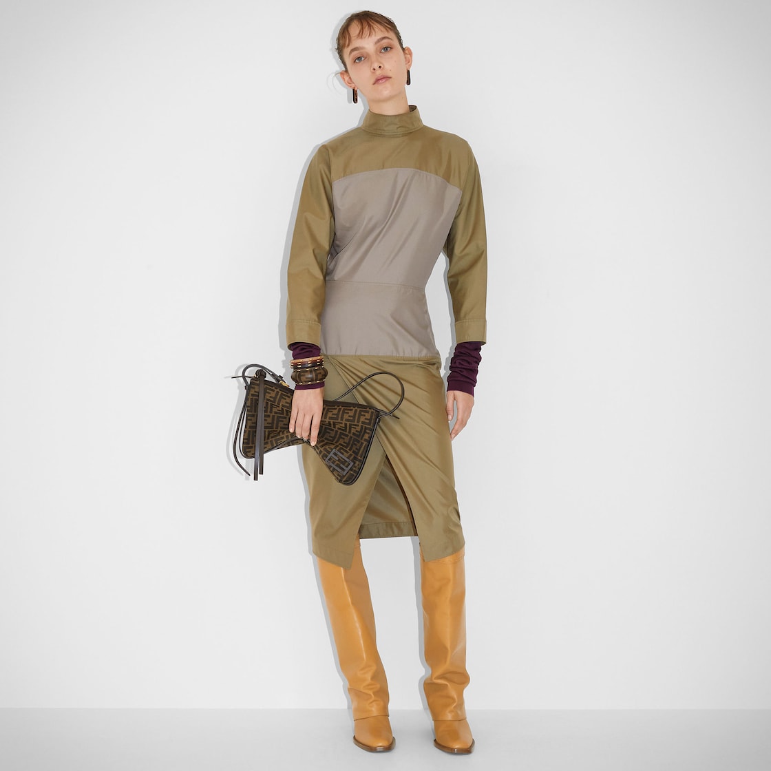 Simply Fendi Medium Fabric Brown | Fendi Simply Fendi Medium Fabric Brown | Fendi
