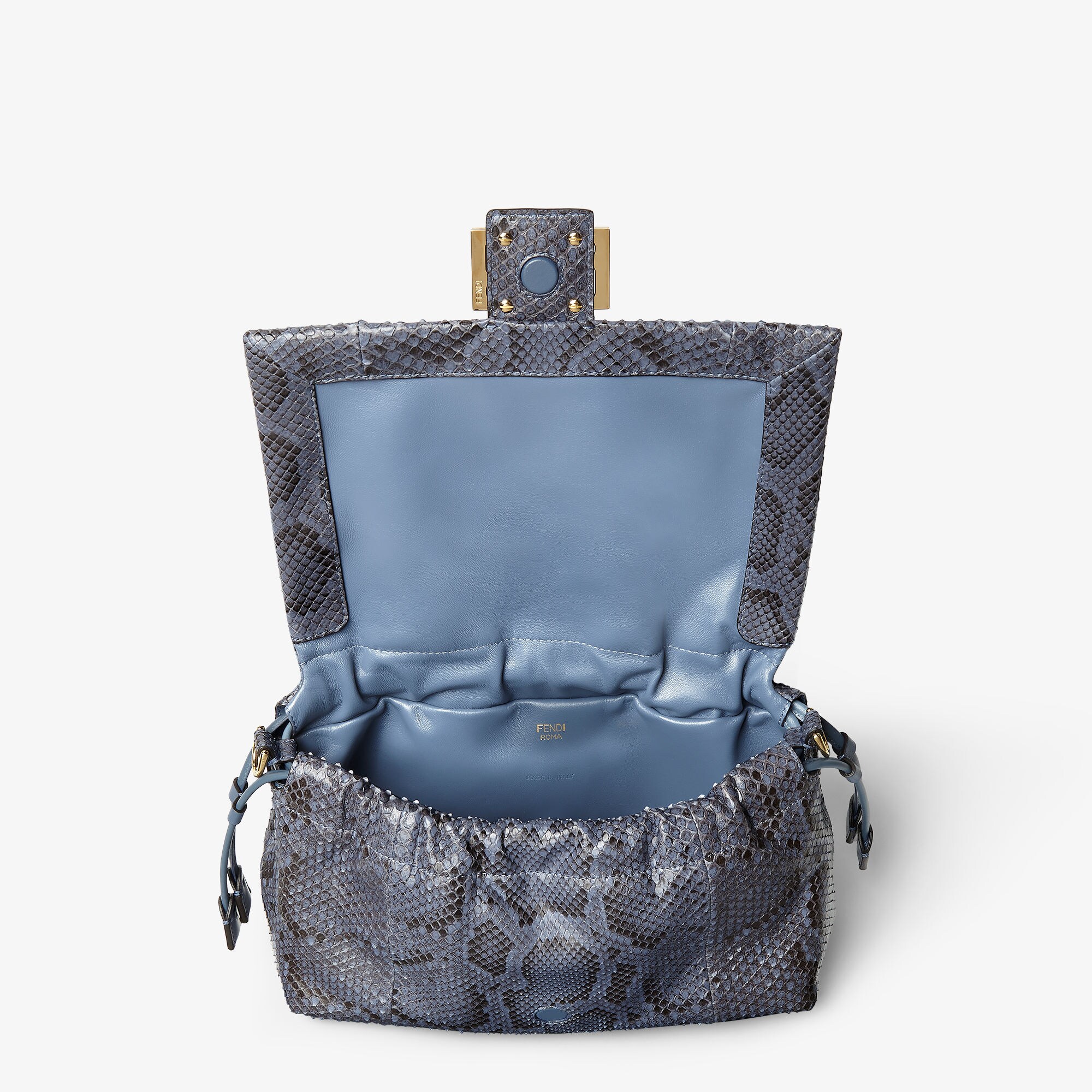 Mamma Baguette Medium Precious skin Blue | Fendi