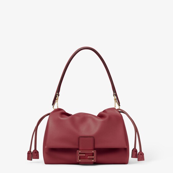 Fendi Medium Mamma Baguette Ff-buckle Tote Bag In Red
