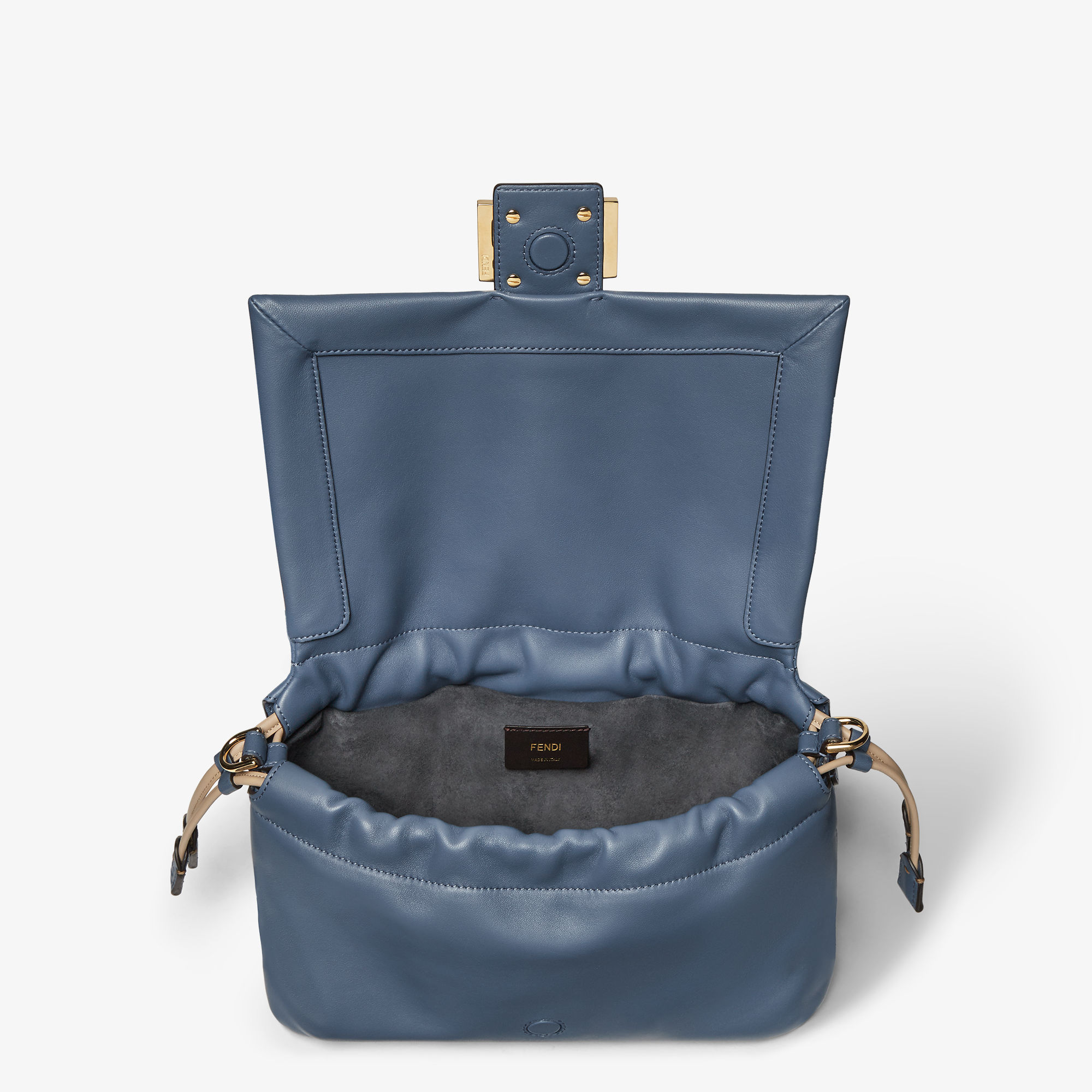 25SS フェンディ Mamma Baguette ラージ ハンドバッグ レザー Mamma Baguette ミディアム レザー ブルー | Fendi