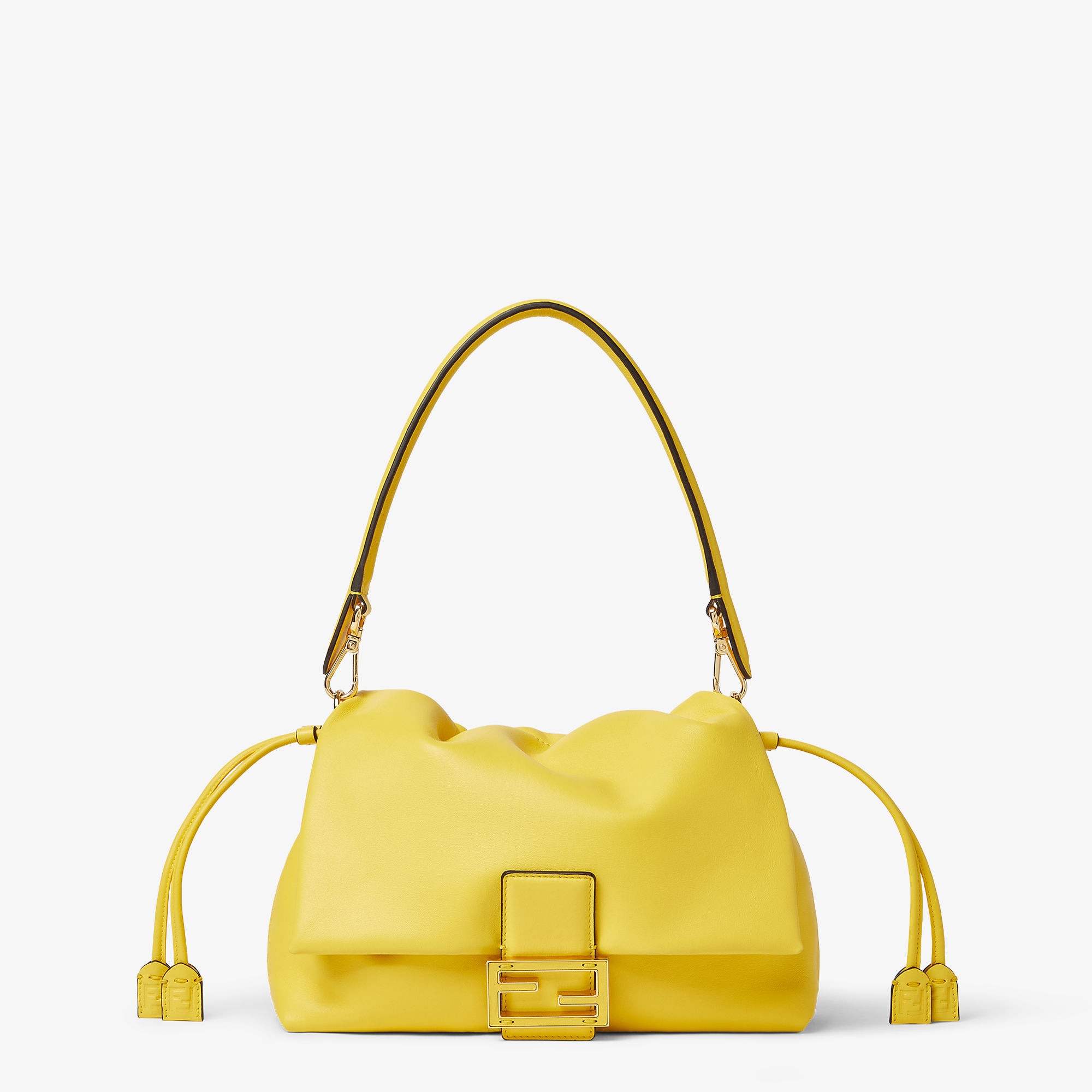 Mamma Baguette Medium Leather Yellow | Fendi