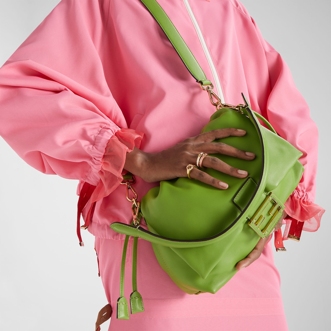 Mamma Baguette Medium Leather Green - Image 2/7