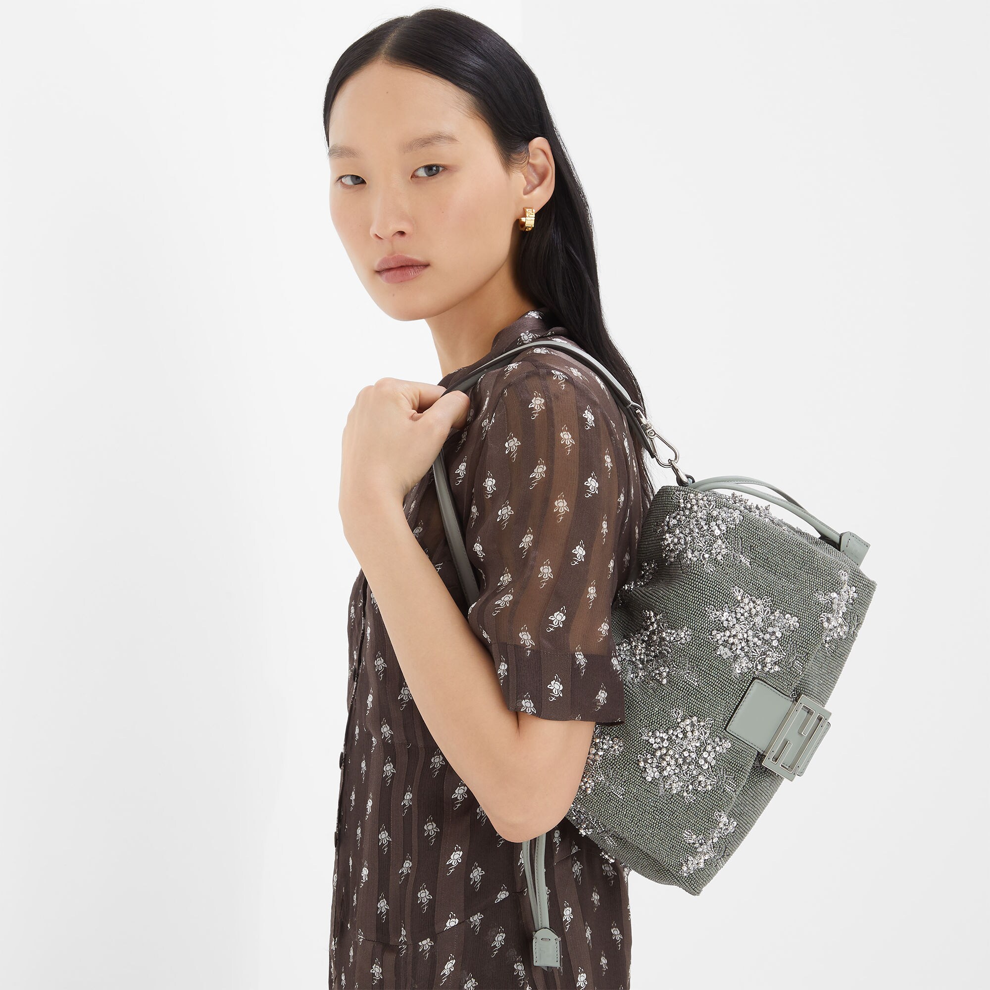 FENDI Mamma Baguette ミディアム ファブリック Mamma Baguette Medium Fabric Blue | Fendi
