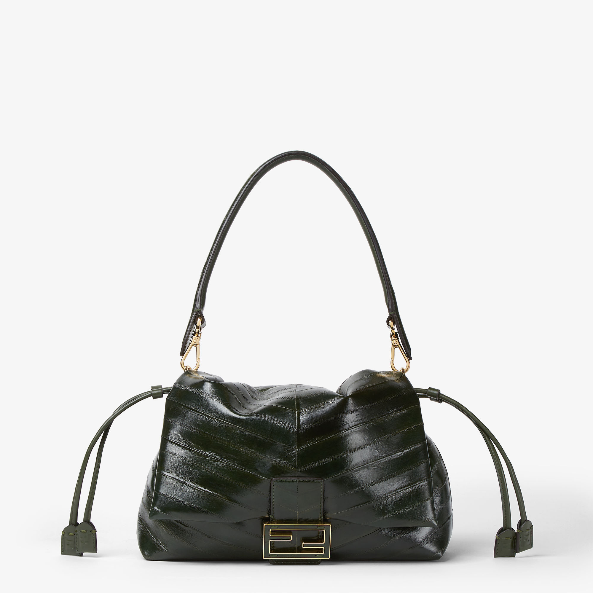 Mamma Baguette Medium Fine leathers Green | Fendi