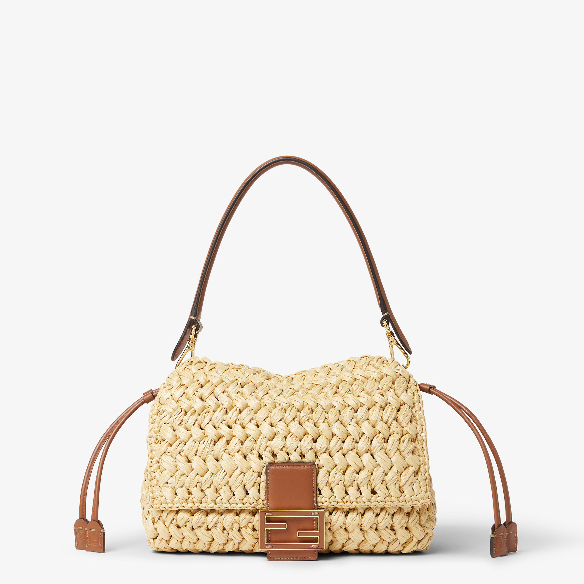 Mamma Baguette ミディアム ラフィア ベージュ | Fendi