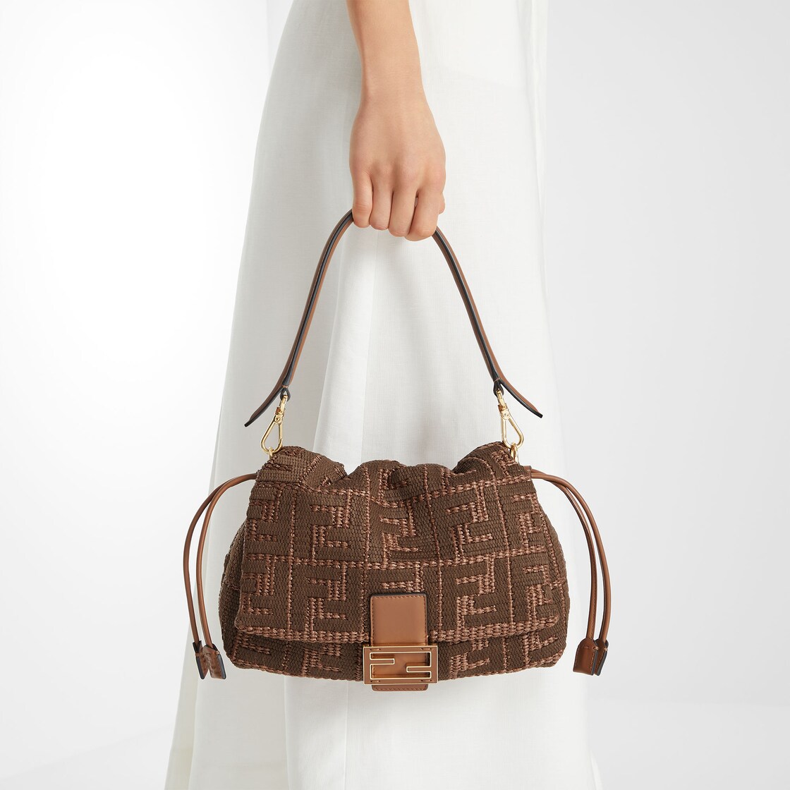 Mamma Baguette Medium Raffia-effect material Brown - Image 3/8