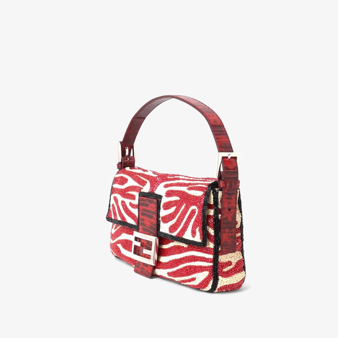 Fendi Baguette® 26424 Raffia and bead Re Edition bag | Thumbnail 4